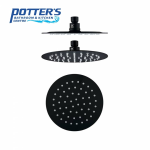 Slim Shower Heads 200mm Round Matt Black Finish