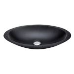 Bahama Cast Stone Basin, Matte Black