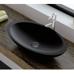 Bahama Cast Stone Basin, Matte Black - Image 3