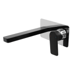 Cosmopolitan Wall Basin Set, Chrome/Matte Black