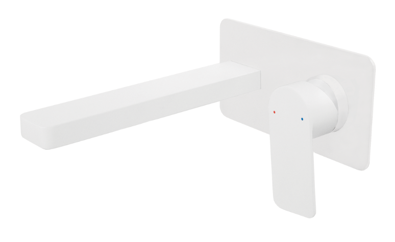 Cosmopolitan-wall-basin-mixer-mw.png Cosmopolitan Wall Basin Set, Matte White - Image 1