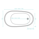 Piccolo Black 1500 Freestanding Bath - Image 4