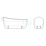 Piccolo Black 1500 Freestanding Bath - Image 3