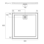 OCEANO STONELITE ECO SHOWER BASE 820 X 820 - Image 2