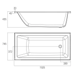 INSET BATH OCEANO LOUVE  1525 - Image 3