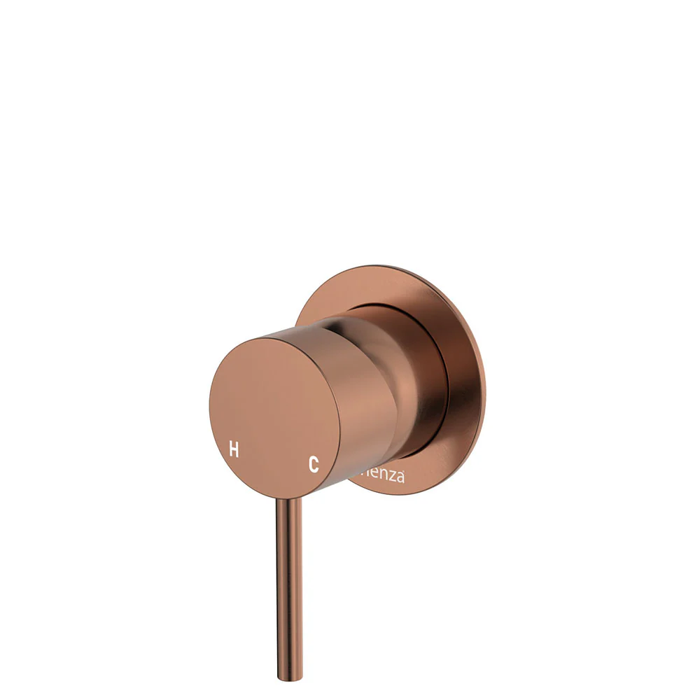 228101CO_1000x1000 KAYA WALL MIXER, SMALL ROUND PLATE, BRUSHED COPPER - Image 1