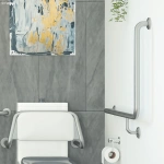960 X 600MM CARE ACCESSIBLE 90° LEFT-HAND GRAB RAIL, - Image 3