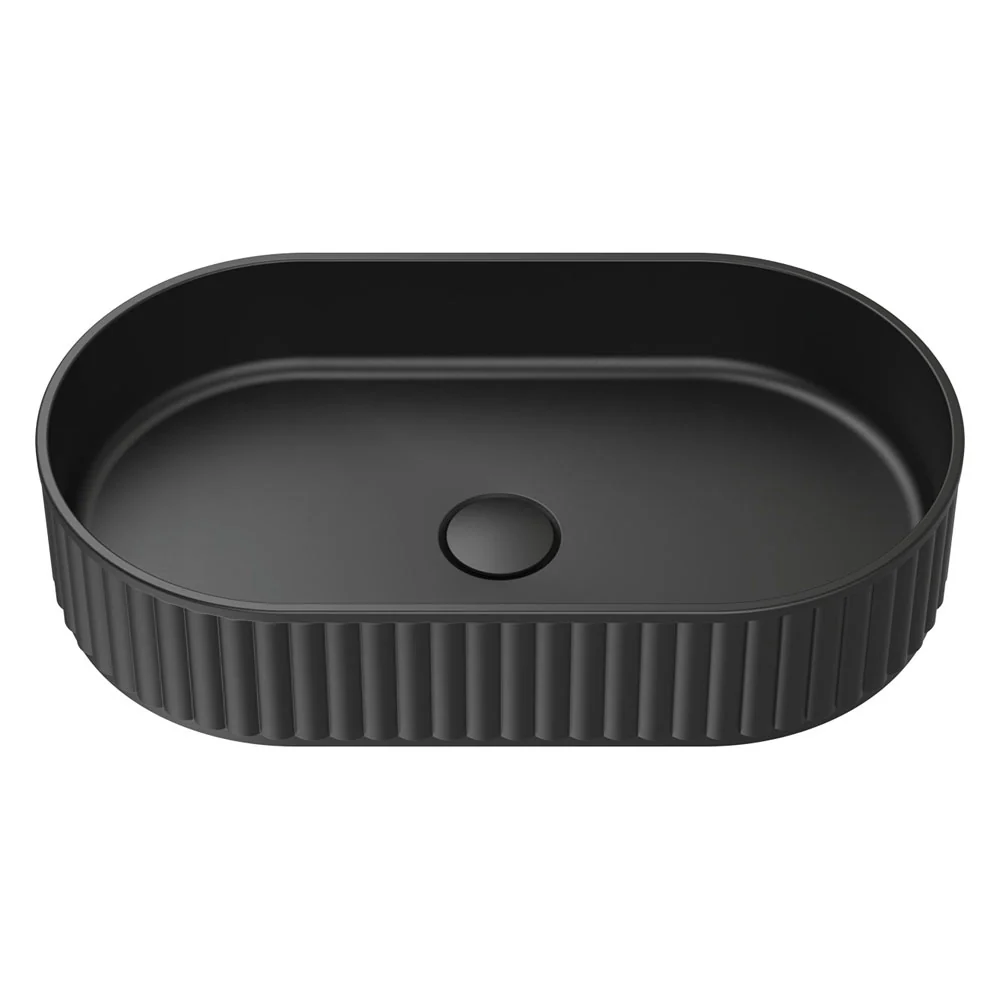 CSB804B_1000x1000 MINKA PILL SOLID SURFACE ABOVE COUNTER BASIN MATTE BLACK - Image 1