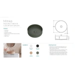 MINKA ROUND SOLID SURFACE ABOVE COUNTER BASIN MATTE BLACK - Image 4