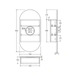 PILL MIRROR CABINET, 450 X 900MM - Image 4