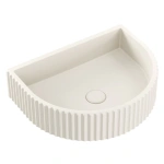 VALENTINA FLUTED ARCH CONCRETE WALL BASIN, WARM WHITE