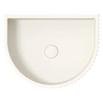 VALENTINA FLUTED ARCH CONCRETE WALL BASIN, WARM WHITE - Image 3