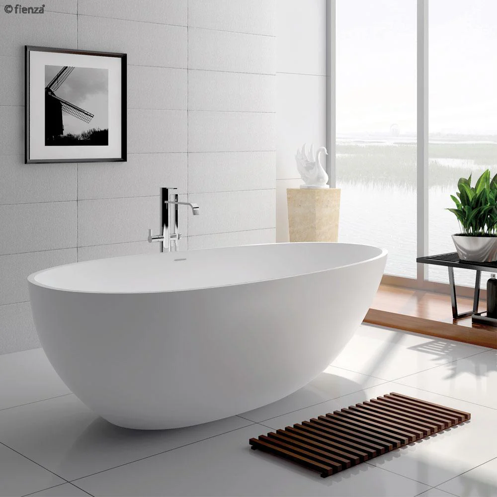 ST03_3_1000x1000 BAHAMA WHITE CAST STONE SOILD SURFACE BATH 1500MM - Image 1