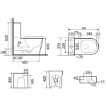 SORRENTO Oval Bath Tub 1800mm - Image 4